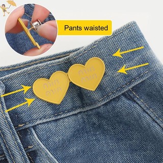 [GOU] 2 Cái Nút Jean Có Thể Điều Chỉnh Hình Trái Tim Khóa Eo Quần Chụp Khóa Mở Rộng Thay Thế Quần Jean Nút Đính Kèm Chân VN