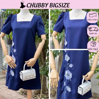 SALE Đầm trung niên cho mẹ cao cấp Bigsize thiết kế trẻ trung, sang trọng chất liêu dày dặn thoáng mát thêu hoa