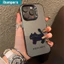 ibumpers Ốp Lưng IPhone Họa Tiết Mèo Hàn Quốc Đơn Giản Ốp Điện Thoại IMD Cứng Trơn Chống Bẩn Chống Sốc Cho IPhone 16 15 14 12 13 11 Pro Max
