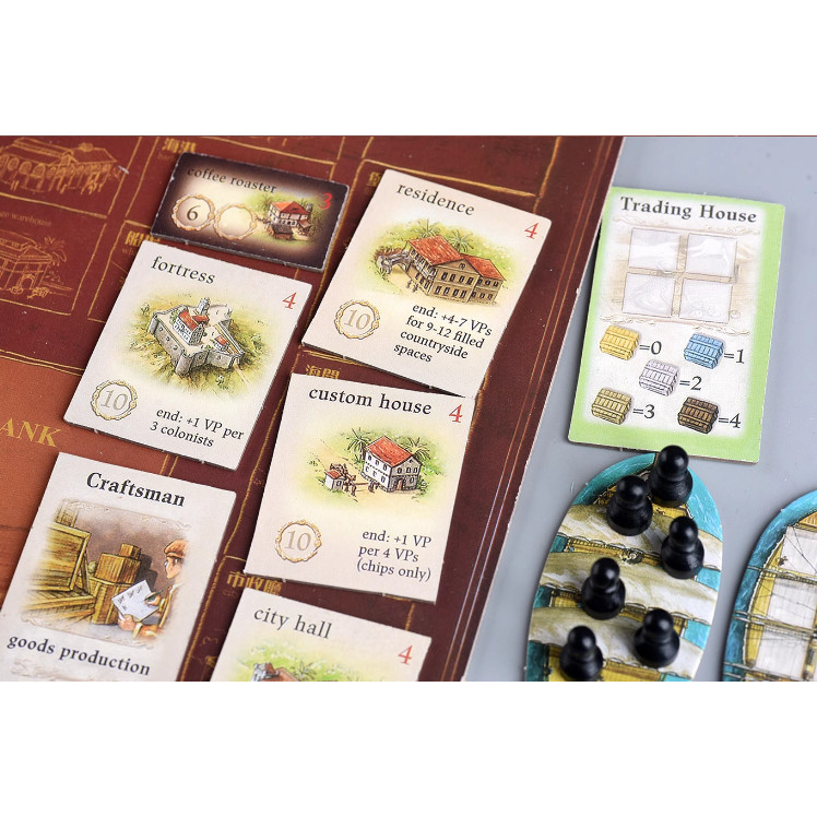 Boardgame trò chơi Puerto Rico Deluxe kèm 2 bản mở rộng - quản lý tài nguyên, xây dựng công trình Tigar