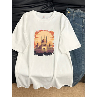 2025 Mới Phong Cách Hàn Quốc Mới 100% Cotton Unisex Tay Ngắn Oversize Áo In Hình Nam Plus Size 5XL Tee Rời Nữ Cổ Tròn Áo