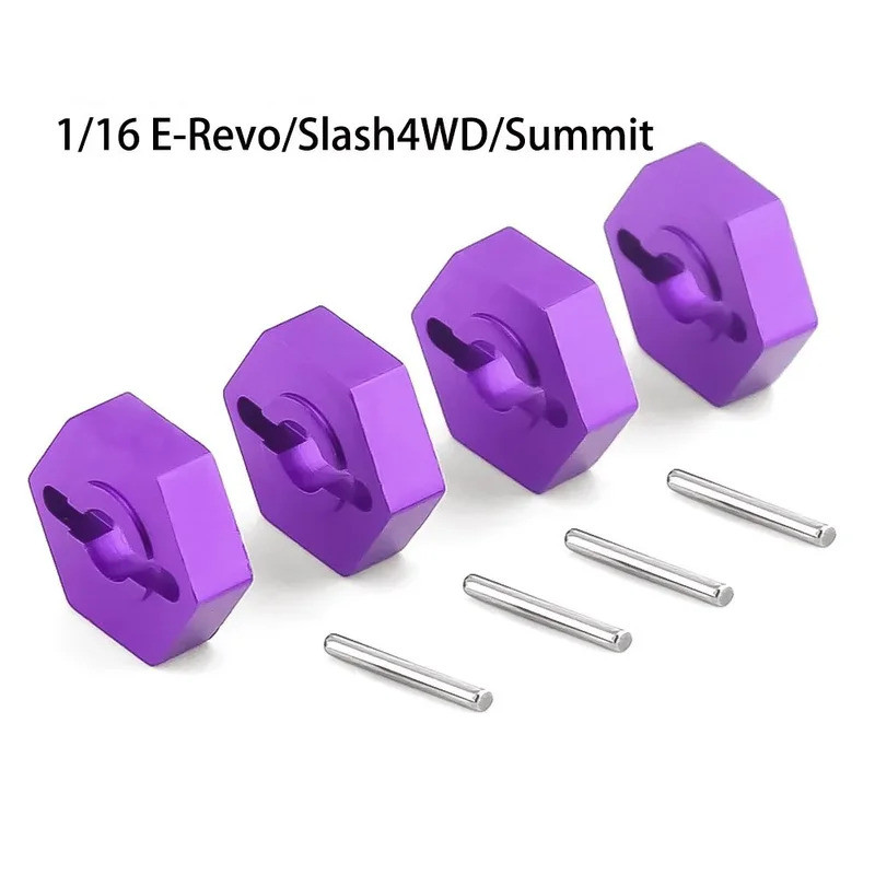 Kim loại 4mm Vành bánh xe Hex Drive Hex 12mm Adapter cho Trxs 1 / 16 E-Revo Slash 4WD