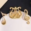 DELMER Treble Clef Pins, Hợp kim Music Note Eighth Note Pin, Nhạc cụ cổ điển vàng tinh tế G Clef Trâm cài buổi hòa nhạc