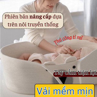 Nôi Ngủ Sơ Sinh Bunnies – Giỏ Ngủ Đa Năng, Di Động, Phong Cách Hàn Quốc, Tiện Lợi