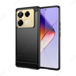 Dành cho infinix Note 40 Pro / Note 40 Pro 5G / Note 40 Pro + 5G Ốp điện thoại mỏng sang trọng [Chống vân tay bằng sợi Carbon] Vỏ bảo vệ chống sốc giáp mềm SMF01