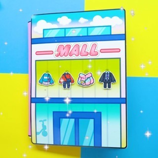 h35 Đồ chơi giấy ngồi nhà búp bê, đồ chơi giấy tocaboca, học liệu montessori, toca boca Mall Book