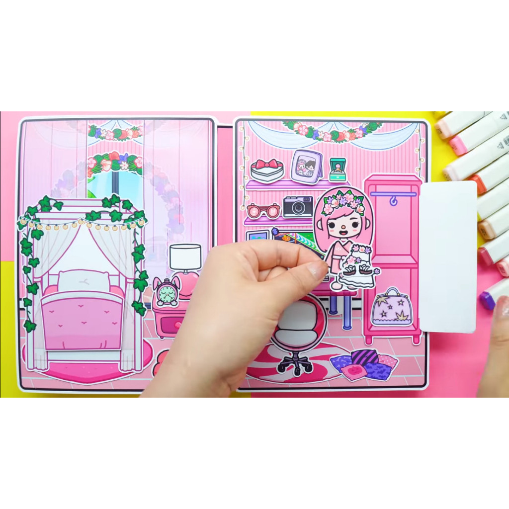 Ngôi nhà của bé The Bride House In Quiet Book đồ chơi bé gái squishy giấy đồ chơi giấy tự làm PLASTIC cô tiên xanh