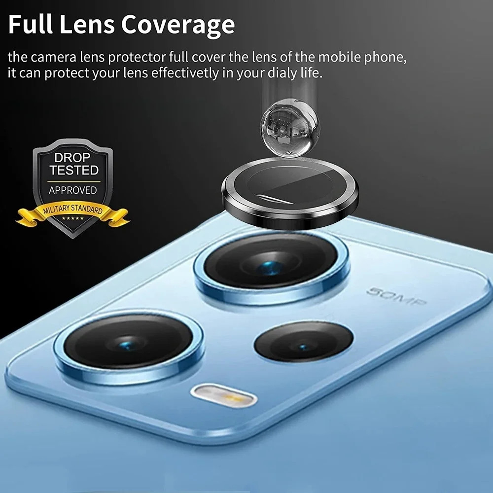 Redmi Note13 Note13Pro Note13Plus Kính cường lực ống kính máy ảnh kim loại chất lượng cao cho Redmi Note 13 Pro Plus 4G 5G Chống vân tay Chống trầy xước Mặt sau điện thoại Bảo vệ ống kính