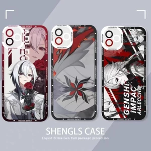 Ốp điện thoại di động Genshin Impact Arlecchino cho Iphone 11 12 13 14 15 Pro Max 6 6S 7 8 Plus 7Plus 12 Mini XS Max XR SE 2022 Vỏ bảo vệ ống kính Vỏ vuông silicon