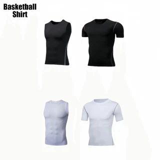 (⚡Hỏa Tốc)  Áo bóng rổ nam, Bóng rổ bó sát Stretch Dry Speed Thể dục Vest Tay áo ngắn bó cơ thể thao