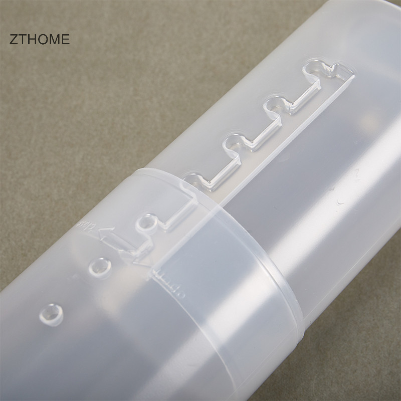 Zthome Có Thể Điều Chỉnh Chiều Cao PVC Cọ Trang Điểm Giá Đỡ Hiển Thị Lưu Trữ Cốc Tổ Chức Có Nắp HOT