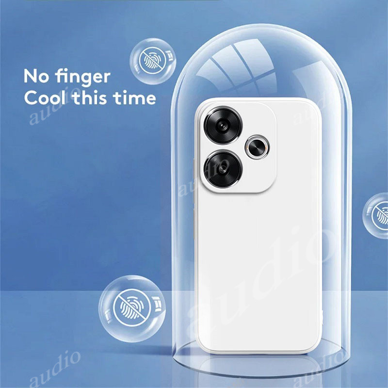 Ốp lưng silicon chính hãng cho Redmi 13 4G/5G 2024, viền vuông, chống sốc, TPU