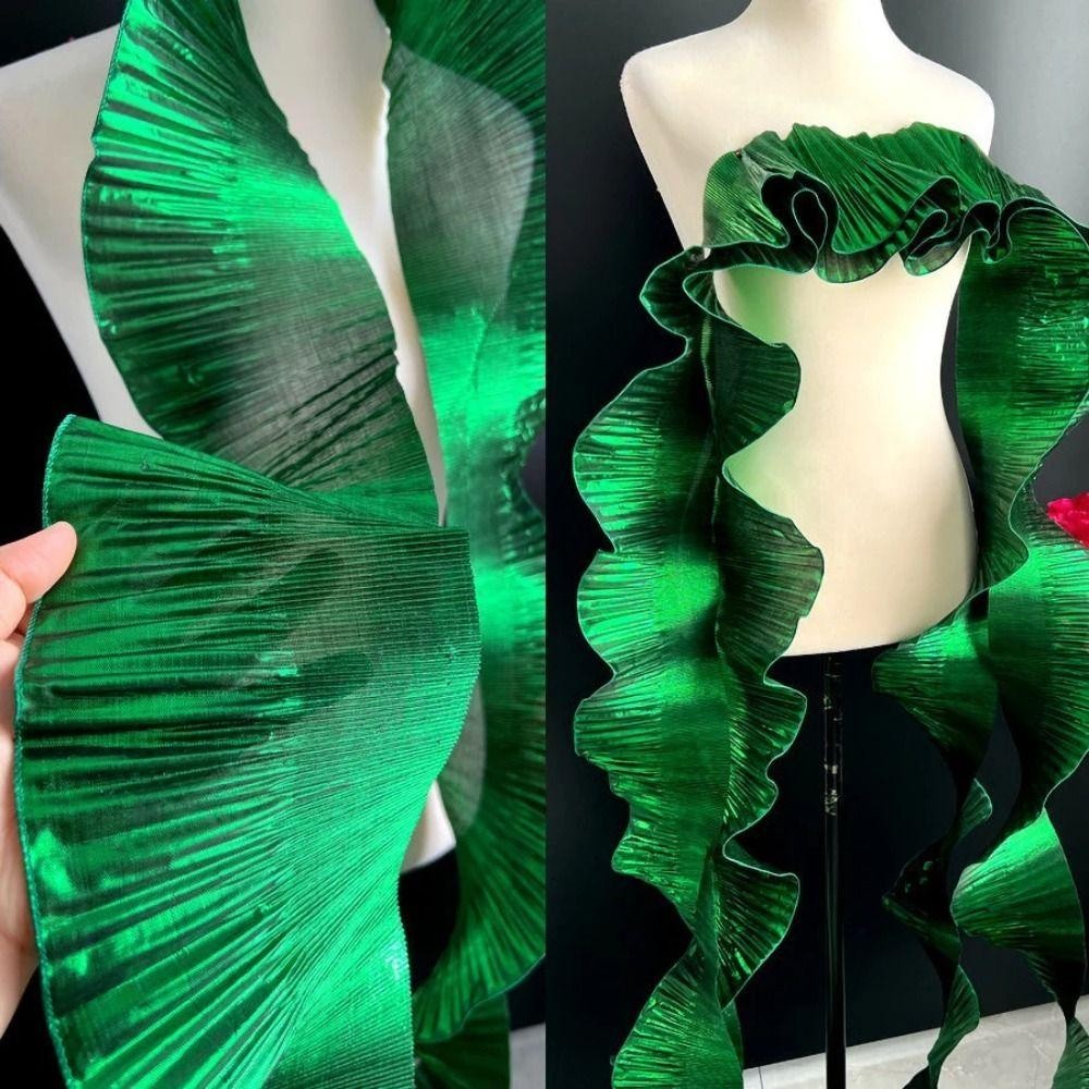 ODAKA Big Wave Ren Vải, Kim Loại Sang Trọng 15cm Rộng Pleat Lưới Organza, Phụ Kiện Đầm Ruffle Thời Trang DIY Tạo Kiểu May Xếp Ly Vải Ren