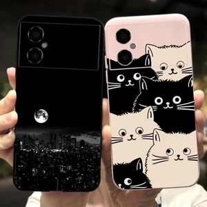Vỏ Redmi Note 11R Thời Trang Hoa Dễ Thương Mèo Sơn Ngộ nghĩnh Chống Sốc Silicon Ốp Lưng Xiaomi Redmi Note 11R Ốp Lưng Điện Thoại Ốp Lưng