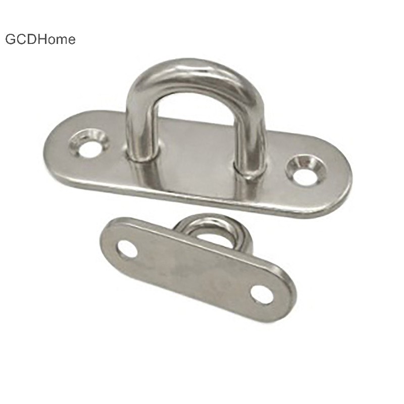 Gcdhome M5 / 6 / 8 Móc Tấm Mắt Hạng Nặng Thép Không Gỉ Miếng Lót Treo Tường U Thuyền Trần Móc Nhẫn Nhà Đỗ Xe Võng Hình Chữ D HOT