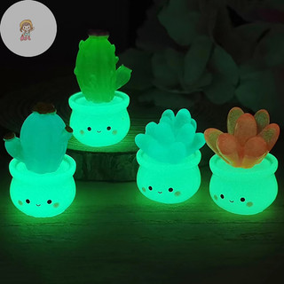 TWE Dạ Quang Xương Rồng Các Bức Tượng Đồ Trang Trí Nhựa Xương Rồng Series Trang Trí Nhà Sáng Tạo Phụ Kiện Cảnh Quan Micro Đồ Trang Trí Xe Ô Tô VN