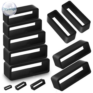 Deyangk 7 Kích Thước Đen Dây Đeo Đồng Hồ Silicon Giữ Vòng Vòng Cao Su Khóa Vòng 14-26mm VN