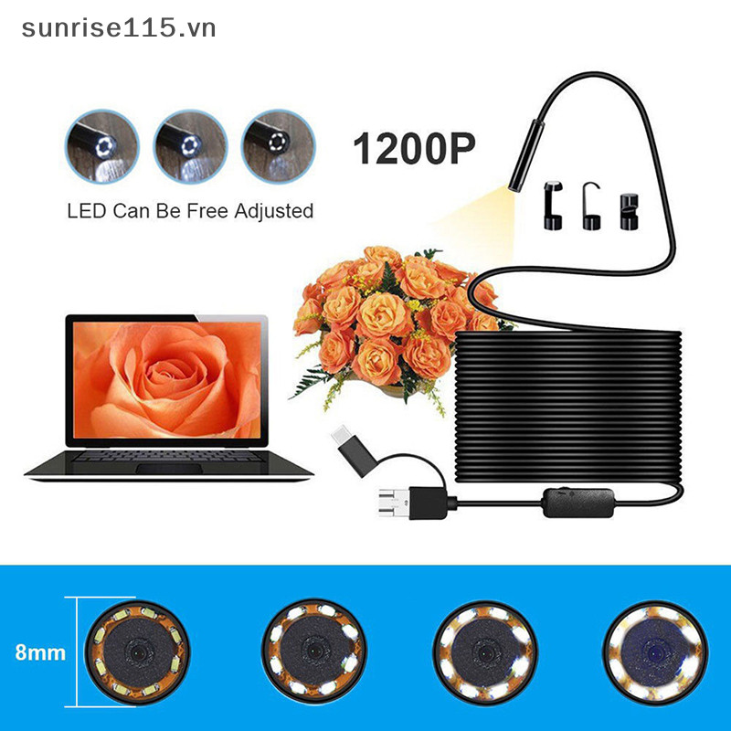 Lmh 3 trong 1 USB Type-C Kiểm tra nội soi Borescope 5.5 / 7 / 8mm Ống kính HD Camera IP68.