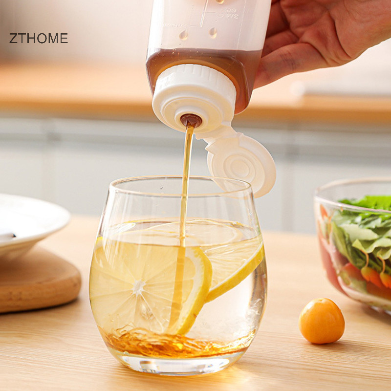 Zthome 200 / 300ml Gia Vị Bóp Chai Cà Chua Mù tạt Chai Trong Suốt Mayonnaise Mật Ong Hộp Đựng Nước Sốt Nóng