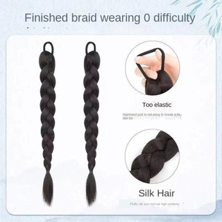 YONDR Tóc Giả Bện Đuôi Ngựa, Phong Cách Tổng Hợp Xoắn Bím Dài, Mũ Đội Đầu Nhẹ Nhàng Giả Lông Tơ Quyền Anh Bện Tóc Giả Đảng