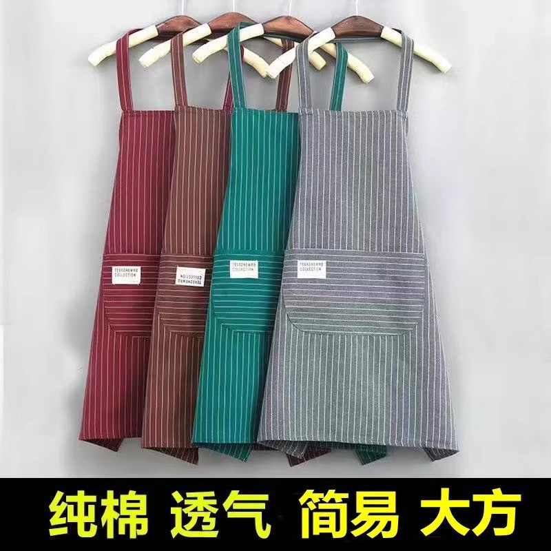 Dài Tay Dày Tạp Dề Cotton Nữ Hộ Gia Đình Nấu Ăn Nhà Bếp Smock Chống Bẩn Thoáng Khí Phục Vụ Phục Vụ Công Sở Quần Áo Người Lớn Tạp Dề