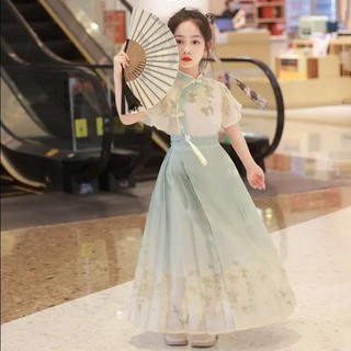 Váy mặt ngựa bé gái Hanfu 2024 Bộ đồ bé gái Phong cách Trung Quốc Trang phục cổ đại Ming Made Tang Phù hợp với trẻ em Hanfu Váy mặt ngựa bé gái Hanfu 2024 Bộ đồ bé gái Phong cách Trung Quốc Trang phục cổ đại Ming Made Tang Suit Trẻ em Hanfu 6.18