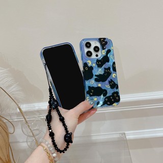 Ốp lưng cứng Tương thích với iPhone 12ProMax 13 13Pro 13ProMax 14 14Pro 14ProMax 15 15Pro 15ProMax 16 16Pro 16ProMax 17 17Pro 17ProMax Ốp lưng mèo con màu đen