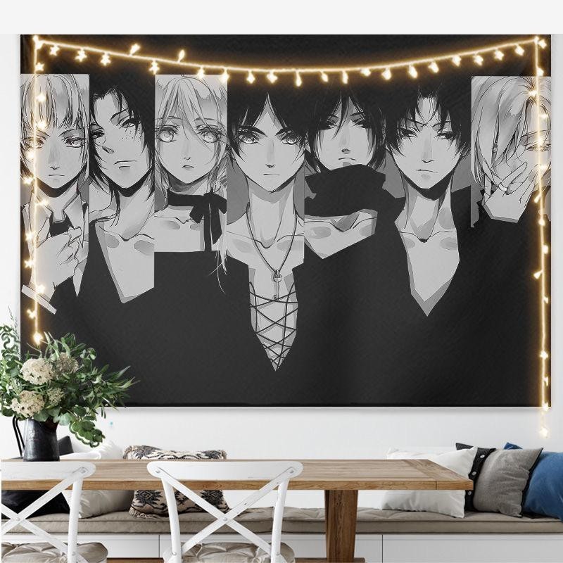 Tấm thảm trang trí Anime Attack On Titan Eren Yeager Trang trí nội thất Phòng ngủ Treo tường Tấm thảm có đèn LED Tùy chọn cho người hâm mộ ACG