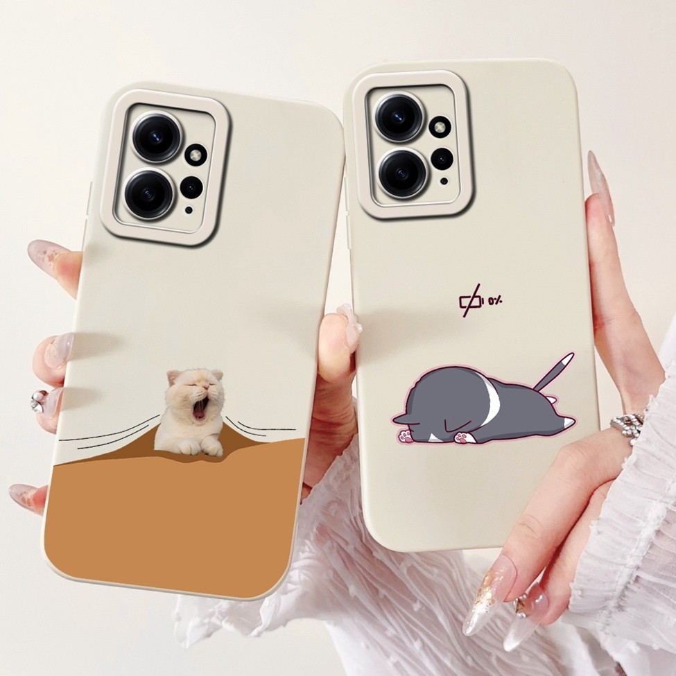 Ốp lưng Redmi Note 12 4G Chống sốc hình mèo dễ thương Vỏ hình bướm hoa sang trọng Xiaomi Redmi Note 12 4G Vỏ điện thoại