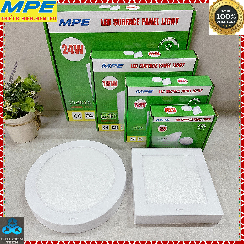 (Chính hãng MPE) Đèn Led Panel ốp nổi trần (Vuông / Tròn) 9W -18W -24W ...