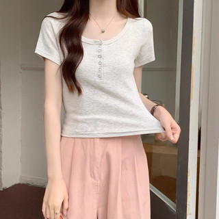 Áo Thun Nữ tiểu thư Cổ Tròn Form Ôm Body Dáng babytee Lỡ Bấm