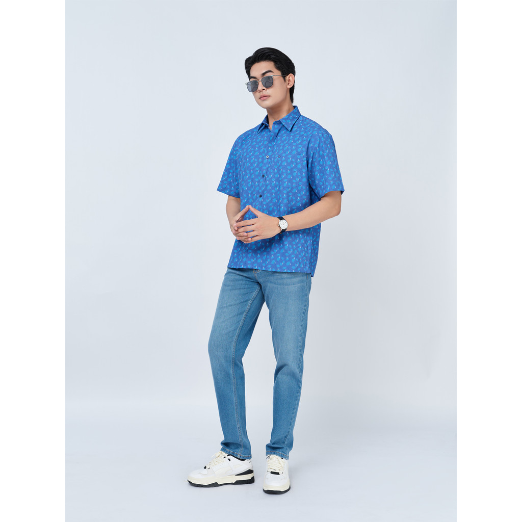 Sơ mi ngắn tay lai ngang VIETTIEN SMART vải sợi tre phom REGULAR VT00000313