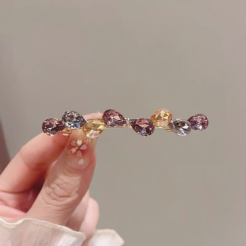 Mauropoli Kẹp Tóc Nơ Pha Lê Phẳng Thanh Lịch, Kẹp Bên Thời Trang Đơn Giản Cho Nữ