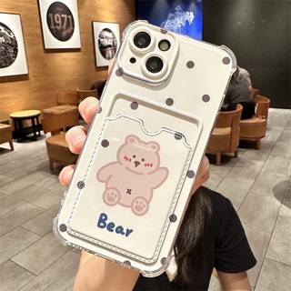 Ốp Lưng Cho Samsung Galaxy A35 A34 A55 A54 A53 A52 A51 A73 A72 A71 S24 S23 S22 S21 Plus Ultra S21FE S23FE S20FE LINE Dễ Thương Gấu Thỏ Đựng Thẻ Ảnh Ví Điện Thoại