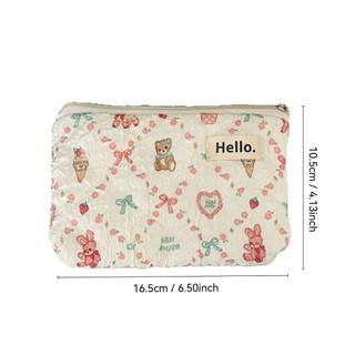 Ví đựng tiền xu WOAY, Ví đựng tiền xu hoạt hình bằng vải Cotton, Túi lưu trữ Mini dung tích lớn dễ thương