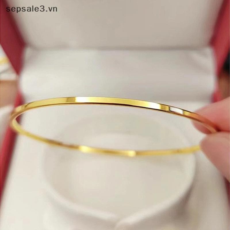 # Sepsale # Thép Titan Đơn Giản Vòng Tròn Trơn Vòng Tay Mỏng Dành Cho Nữ Vòng Tay Vintage Trang Sức Quà Tặng Pary.