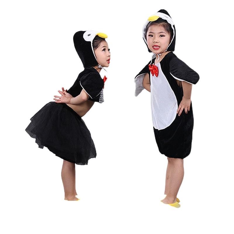 💕Chỗ💕 Quần Áo Trẻ Em Động Vật Múa Trang Phục Quần Áo Cho Bé Gái 3 Đến 14 Tuổi Chim Cánh Cụt Trang Phục Mới Lạ Halloween Giáng Sinh