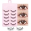 FAVORITEGOODS Manga Lashes, 5 Cặp Nhiều Kiểu Lông Mi Giả, Anime Phổ Biến Cosplay Handmade DIY Lông Mi Giả Nam