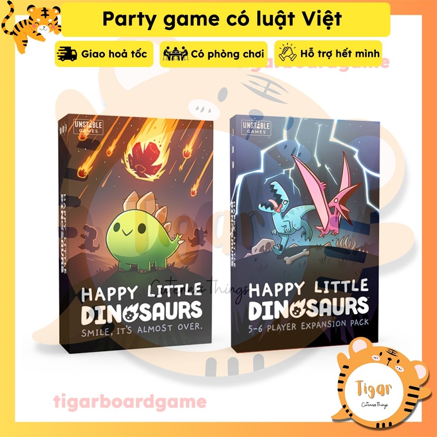 [Luật Việt] Boardgame Happy Little Dinosaurs Bản Tiếng Anh Trò chơi thẻ bài Tigar