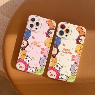 Ốp Lưng iPhone Friendship Cạnh Vuông, Chống Sốc, Bảo Vệ Camera -iP 6/6s/7/8/Plus/X/XS/XR/11/12/13/14/15/16/Pro/Max/Mini