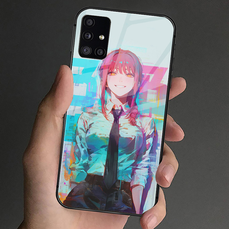 Makima Chainsaw Man 02 Kính Cường Lực Ốp Lưng Điện Thoại Samsung Galaxy A10 A14 A16 A25 A35 A22 4G A32 A33 A34 A40 A42 A52 A53 A54 A55 A70 A71 A72 A73 5G Cover