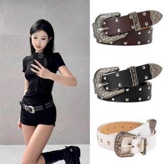 Thắt lưng NOOKSTORY punk cổ điển, phong cách gothic, chất liệu da PU thời trang