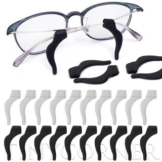 Kính co giãn - Móc tai màu đen trong suốt thể thao - Kẹp tai silicon chống trượt - Phụ kiện giữ giá đỡ kính mắt - Bền bỉ và chống co giãn