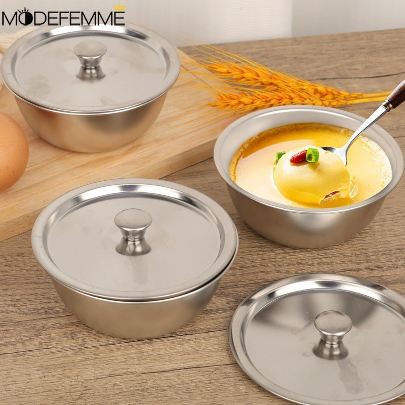 [Đặc sắc] Bát hấp trứng bằng thép không gỉ - Chịu nhiệt, giữ tươi, bền - Bộ đồ ăn gia đình - Hộp đựng đồ ăn nhà bếp - Bát ăn cho trẻ em - Hộp đựng thức ăn có nắp đậy
