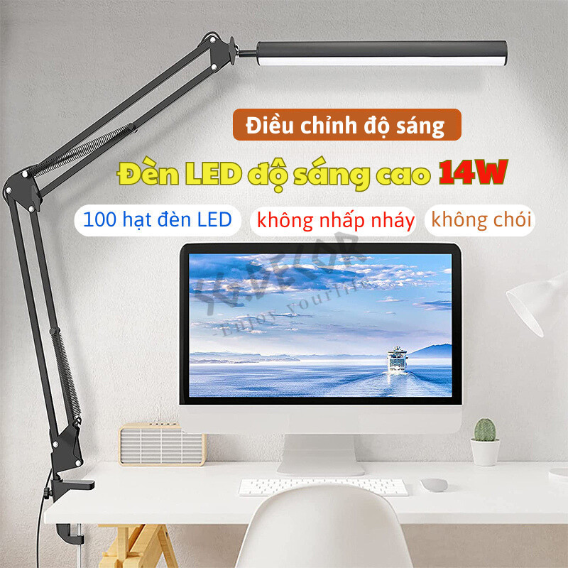 12W Mới Đèn Led bàn học bảo vệ mắt SG DECOR kẹp bàn gấp gọn Đèn kẹp bàn điều chỉnh kích thước phổ rộng cao cấp | BigBuy360 - bigbuy360.vn
