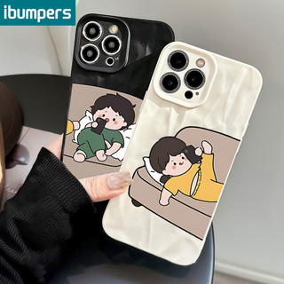 ibumpers Ốp Lưng IPhone Cặp Đôi Hoạt Hình Dễ Thương Cho IPhone 16 15 14 12 13 11 Pro Max IP 7 8 Plus X XS XR Ốp Điện Thoại Silicon Mềm Chống Sốc