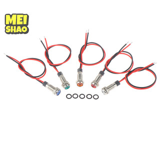 Đèn báo cảnh báo kim loại led 6mm chống nước MeiShao P67 3v 5v 6v 12v 24v 220v