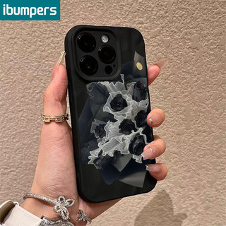 ibumpers Ốp lưng Iphone Hàn quốc xịn Hoa Họa Tiết Đen Ốp Điện Thoại Mỏng Silicon Mềm Chống Bẩn Chống Sốc Cho Iphone 16 15 14 12 13 11 Pro Max Iphon X XS XR X Max IP 7 8 Plus 11 ốp lưng