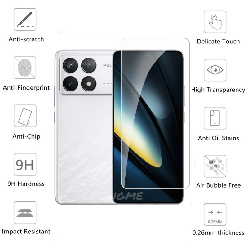 Poco F6 Pro 2024 Full Cover Bảo Vệ Màn Hình Kính Cường Lực Cho PocoF6Pro ProF6 Poco F6Pro F6 F 6 6F Pro 2024 4G 5G Mặt Trước Phim Mặt Sau Ống Kính
