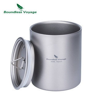 Boundless Voyage 350ml Cốc Titan Có Nắp Đôi Tường Cốc Trà Cà Phê Nước Drinkware Cắm Trại Ngoài Trời Văn Phòng Bộ Đồ Ăn